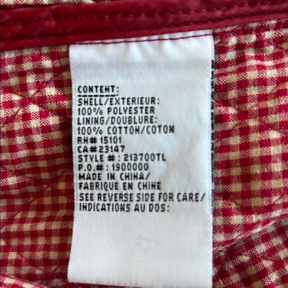 Talbots vintage lightweight button snap, quilted red jacket, barn style size XL - Picture 7 of 10